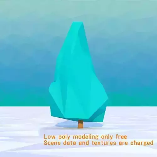 tree blue spruce Low Poly Free low-poly 3D model