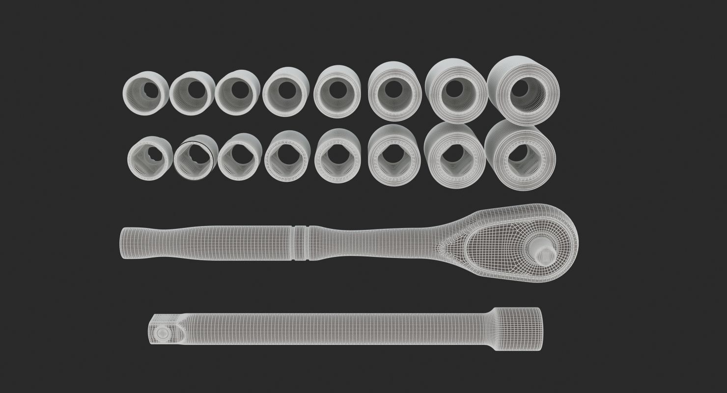 Metric Set of wrenches 3D model_12