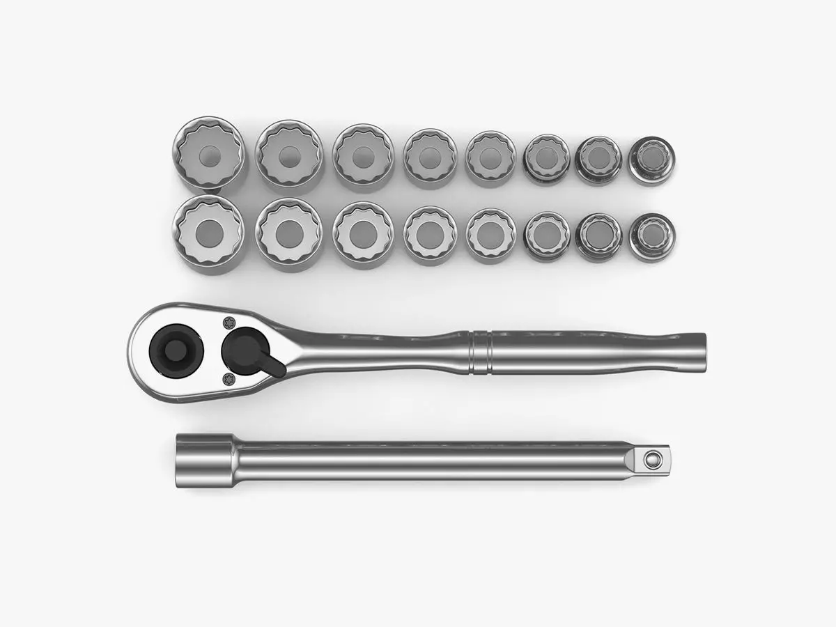 Metric Set of wrenches 3D model_0