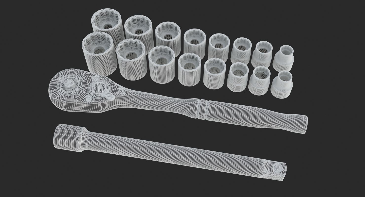 Metric Set of wrenches 3D model_10