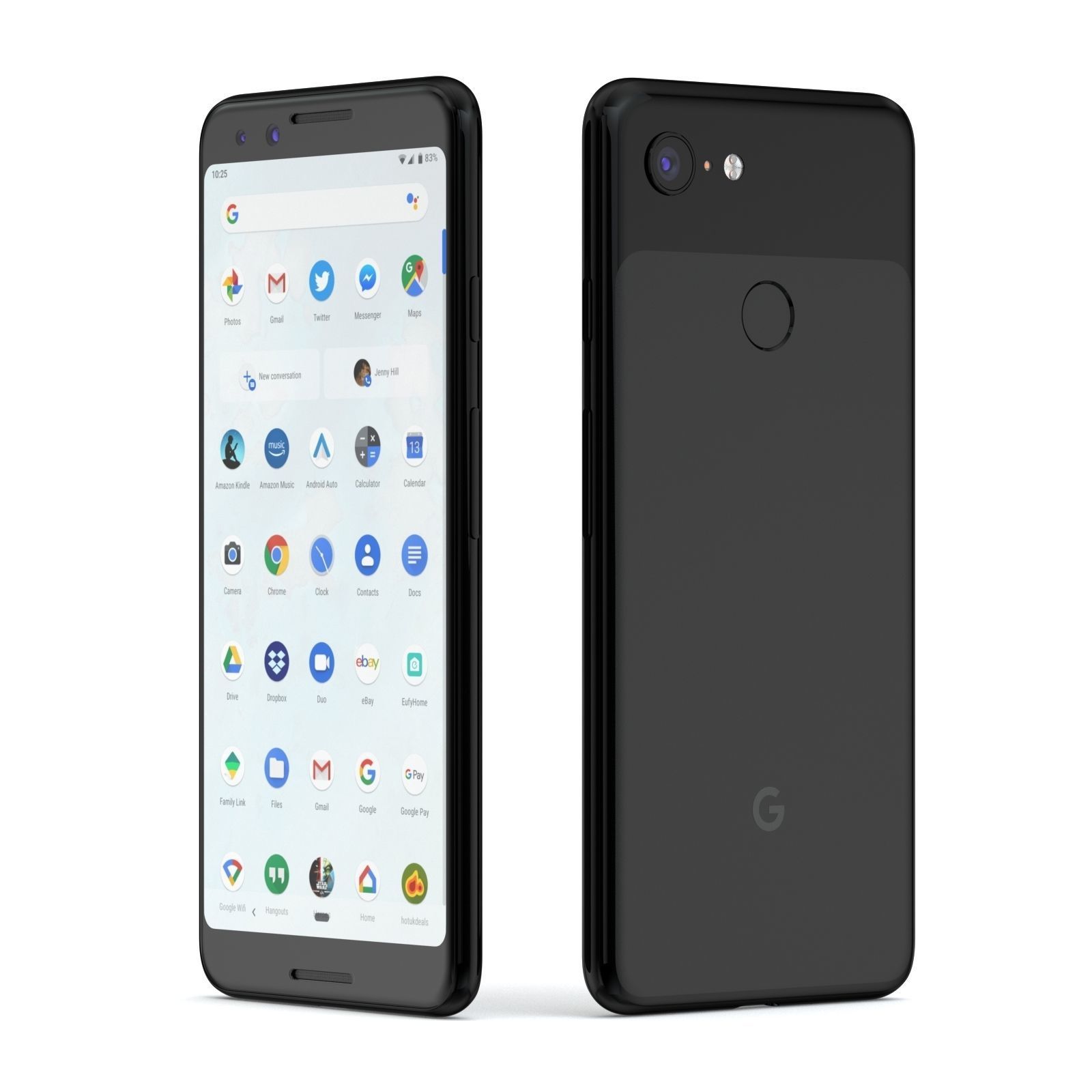 Google Pixel 3 and Pixel 3 XL Black Collection 3D model_1