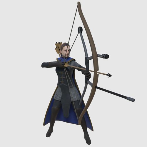 Fantasy Steampunk Archer Low-poly 3D model