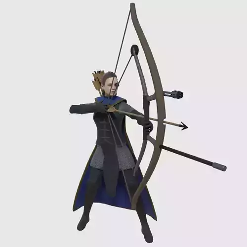 Fantasy Steampunk Archer Low-poly 3D model