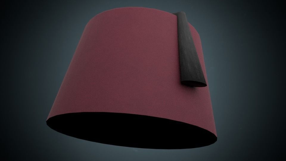 Takke maroon hat Low-poly 3D model_4