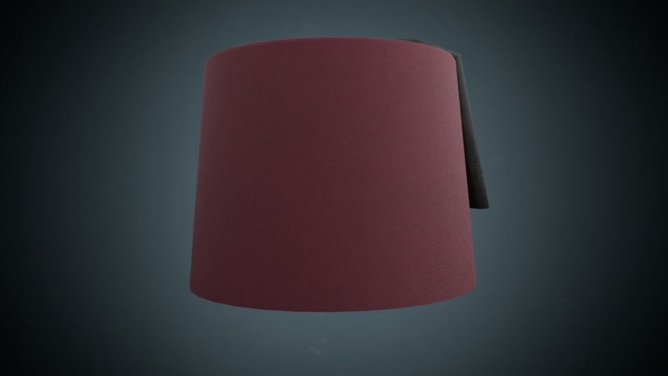 Takke maroon hat Low-poly 3D model_8