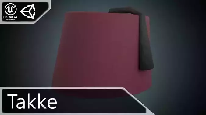 Takke maroon hat Low-poly 3D model
