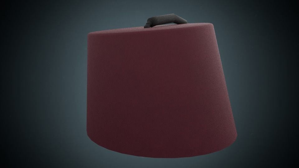 Takke maroon hat Low-poly 3D model_2