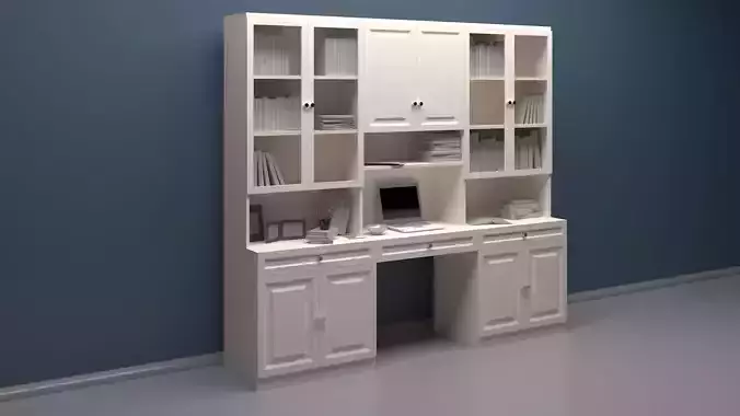 Bookshelf computer desk with bookshelves