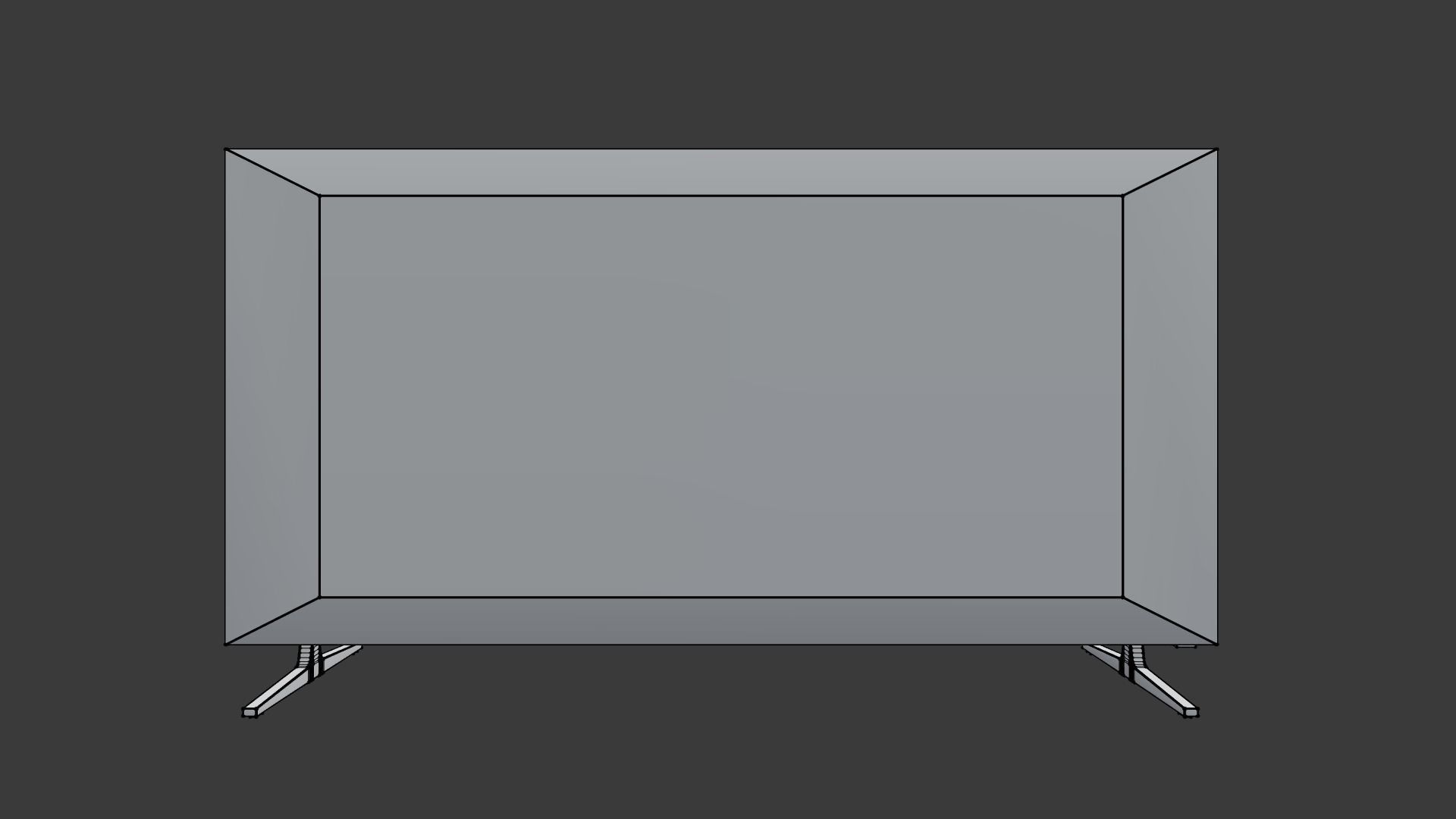 Generic Low-poly Flat Screen TV Low-poly 3D model_13
