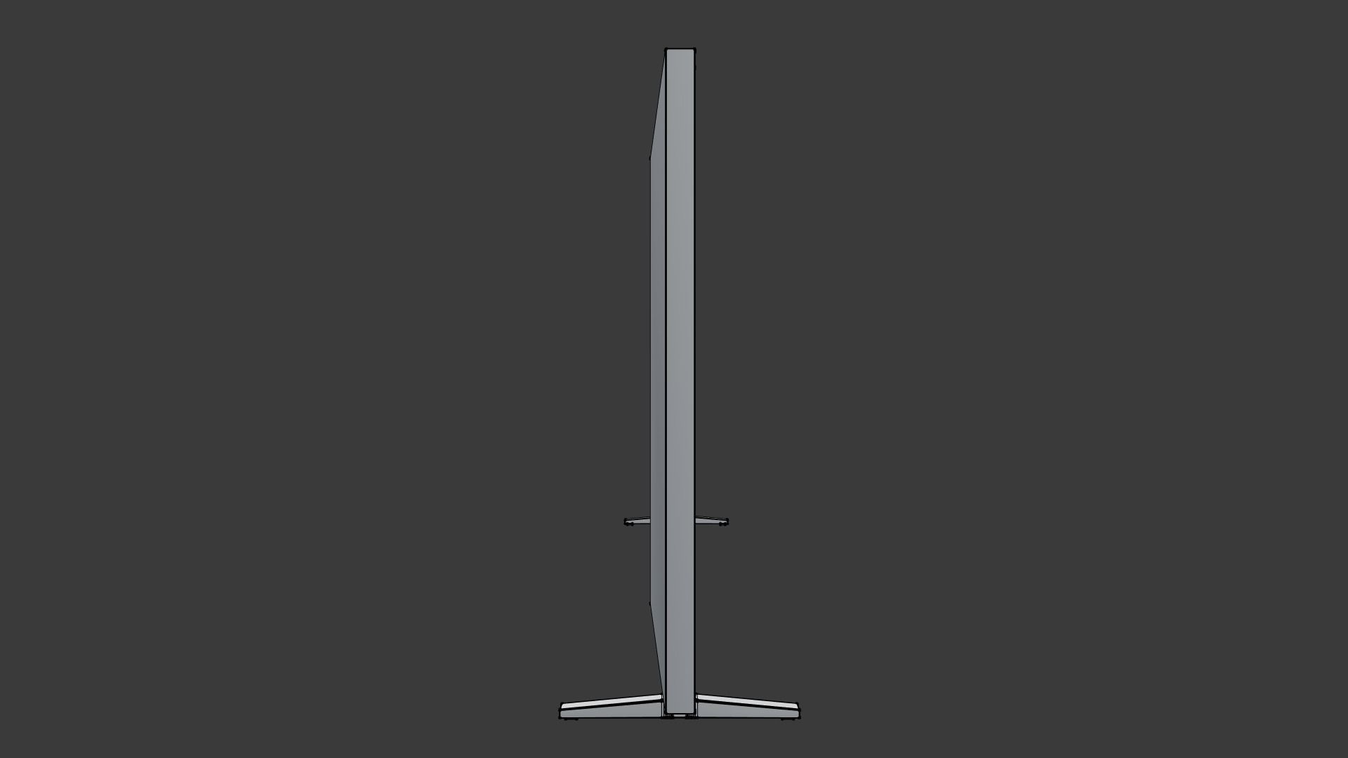 Generic Low-poly Flat Screen TV Low-poly 3D model_12