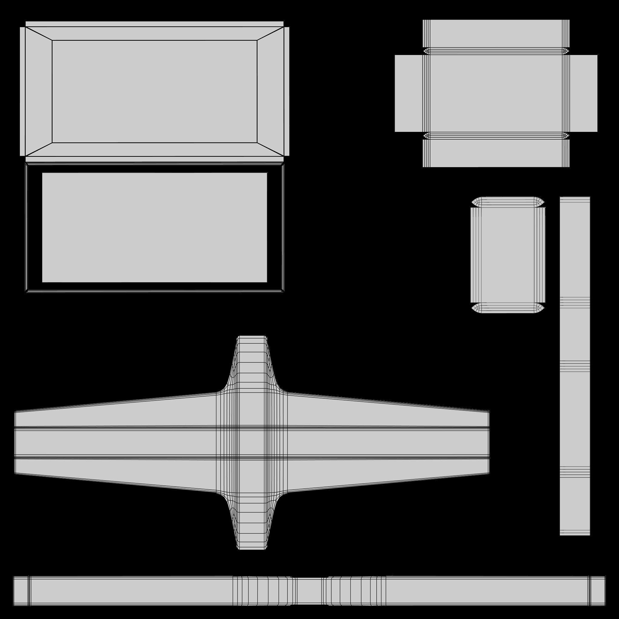 Generic Low-poly Flat Screen TV Low-poly 3D model_16
