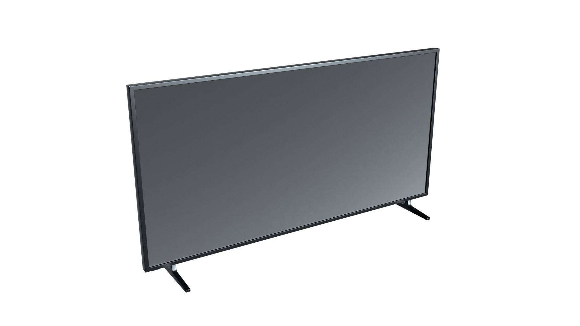 Generic Low-poly Flat Screen TV Low-poly 3D model_4