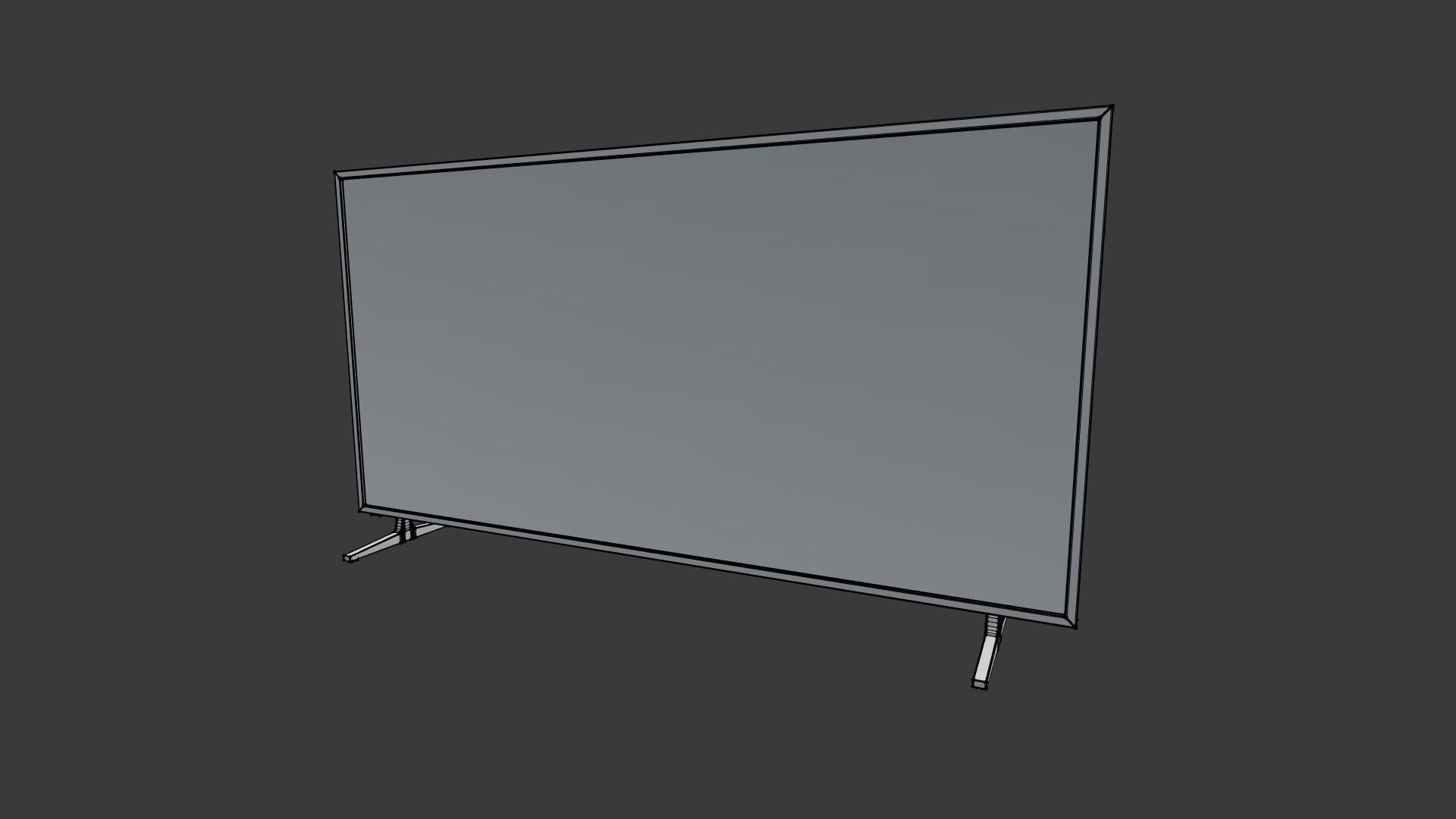 Generic Low-poly Flat Screen TV Low-poly 3D model_10