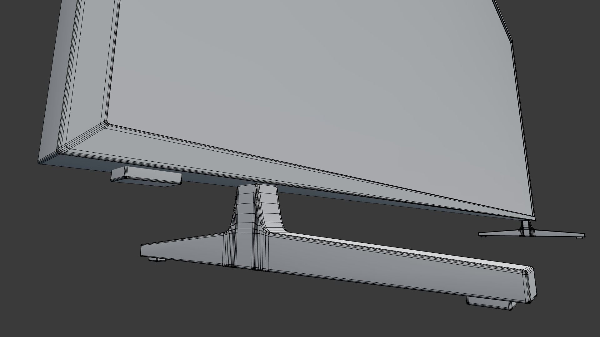 Generic Low-poly Flat Screen TV Low-poly 3D model_14