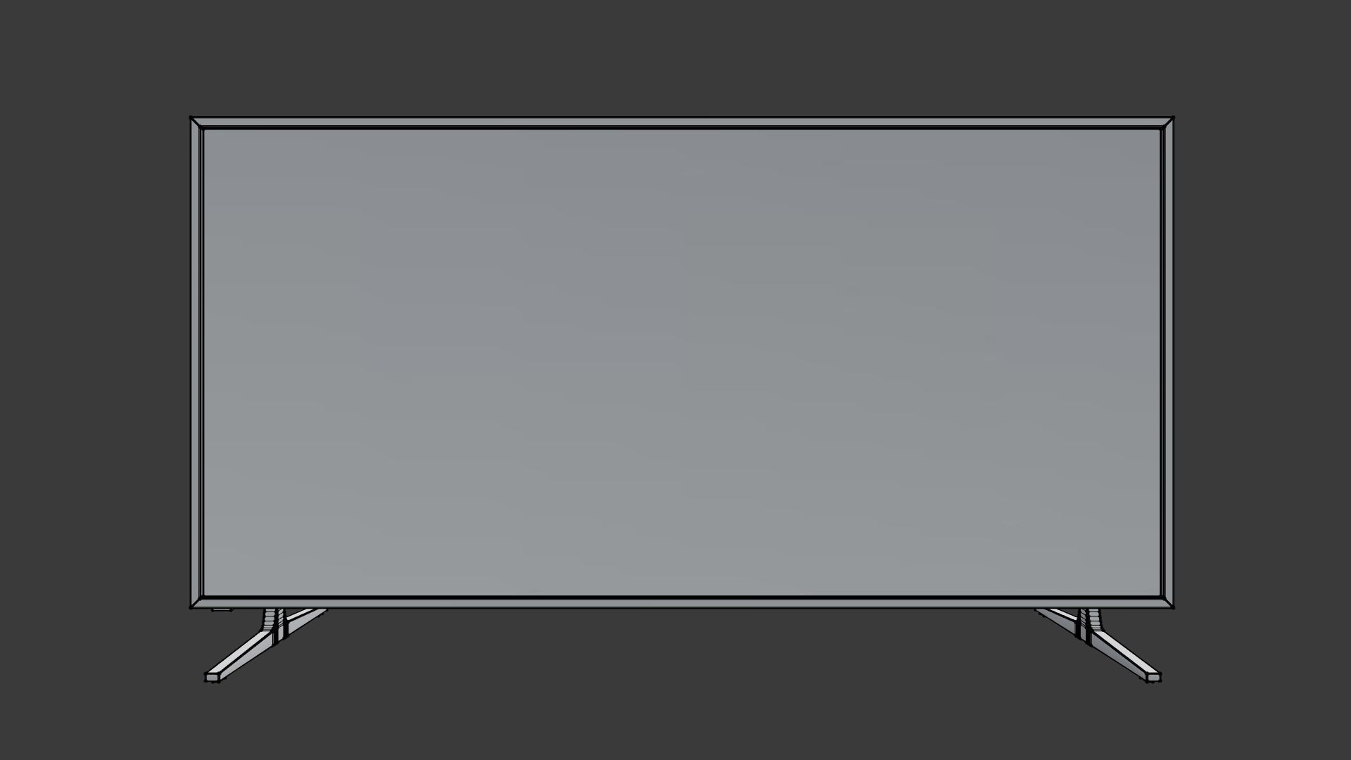 Generic Low-poly Flat Screen TV Low-poly 3D model_11