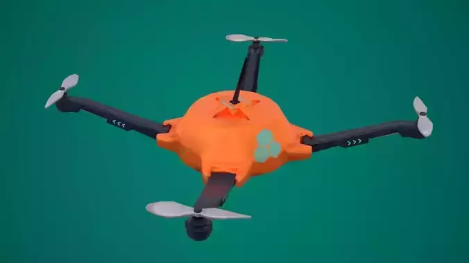 Scout Drone Quadrocopter Low-poly 3D model
