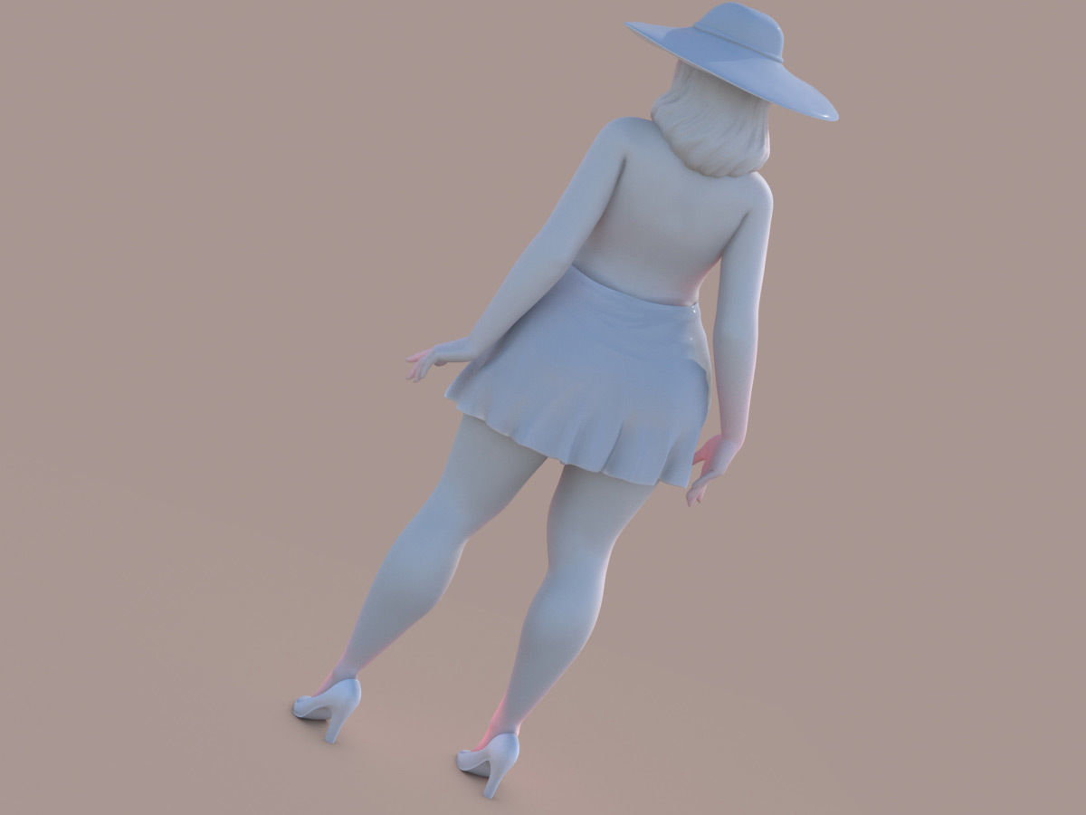 Chubby lady 3D print model_6