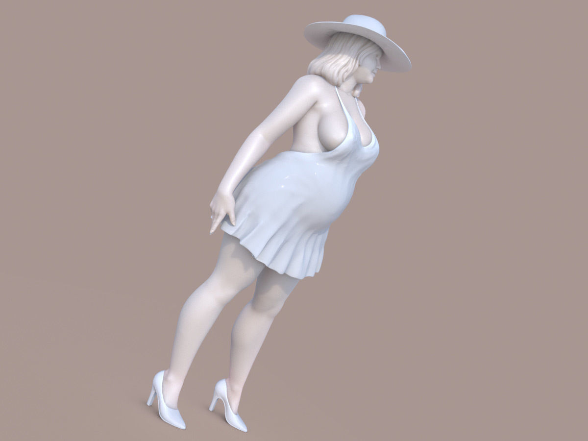 Chubby lady 3D print model_1