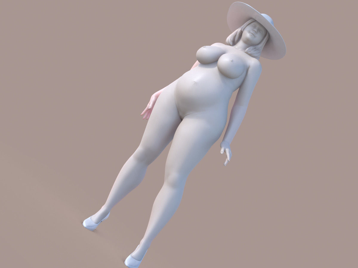 Chubby lady 3D print model_3