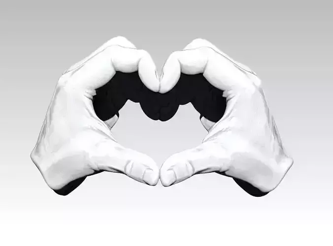 Peace Love Hand gesture sing 3D print model