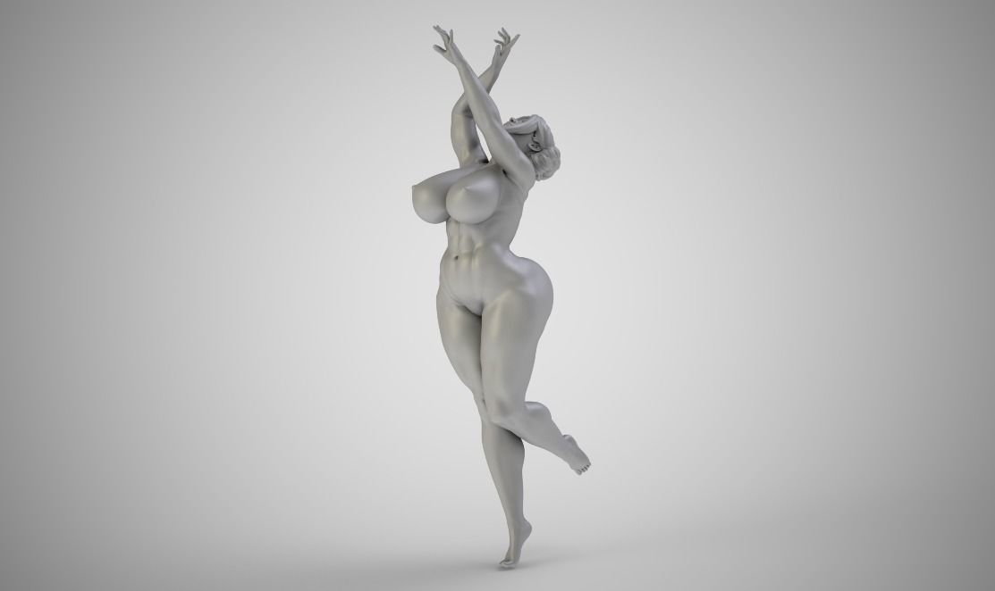 Rising woman 3D print model_1