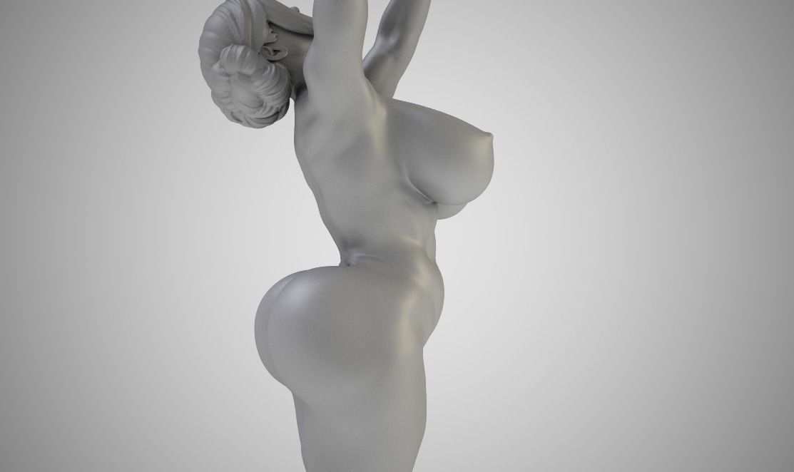 Rising woman 3D print model_4