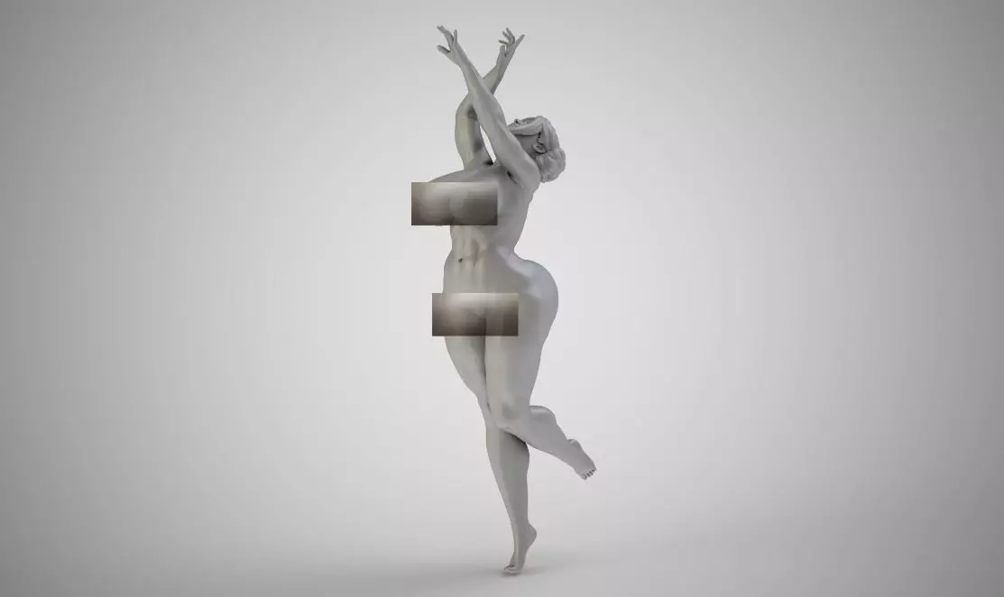 Rising woman 3D print model_0