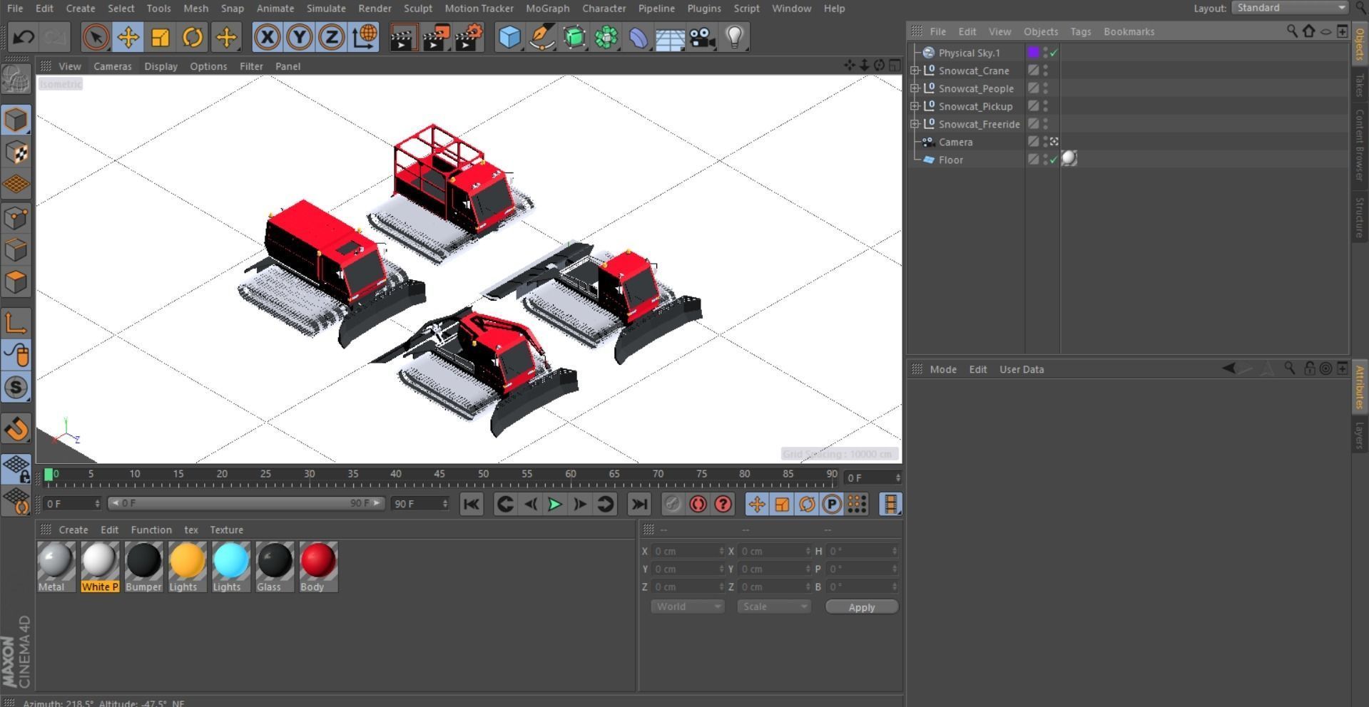 Cartoon Low Poly Snowcat Track Vehicles Pack Low-poly 3D model_12