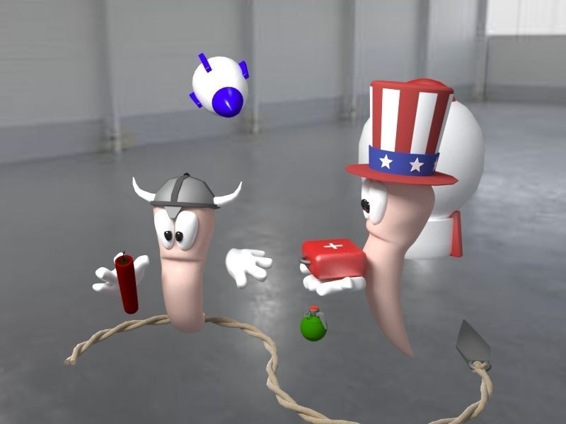 Worms WMD Free low-poly 3D model_1