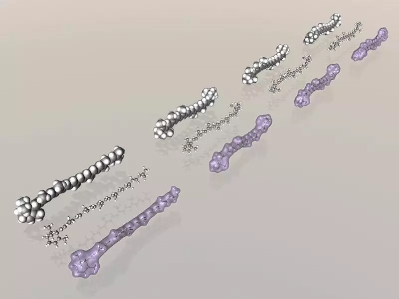 Collection of carotene molecules 3D model_0