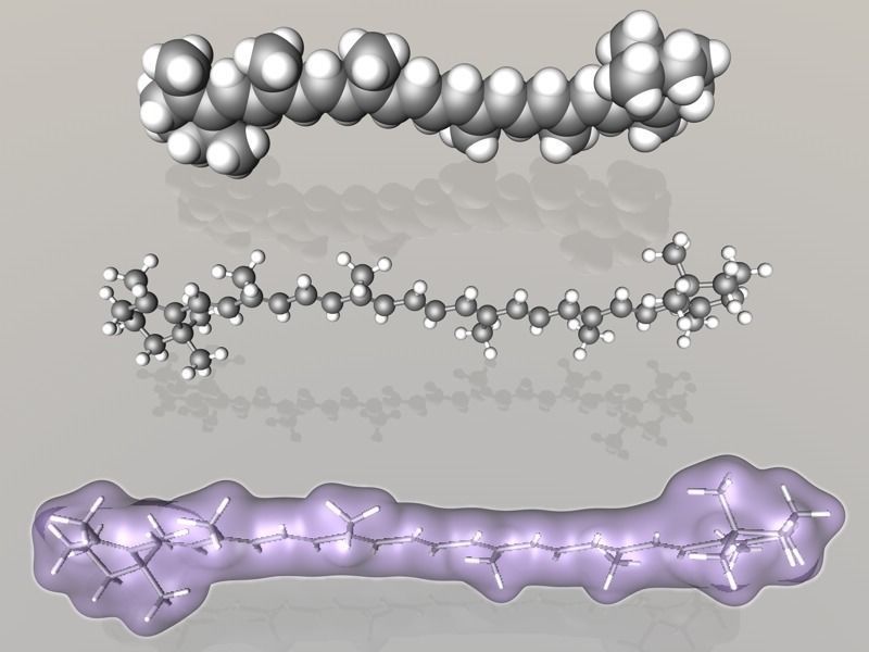 Collection of carotene molecules 3D model_15