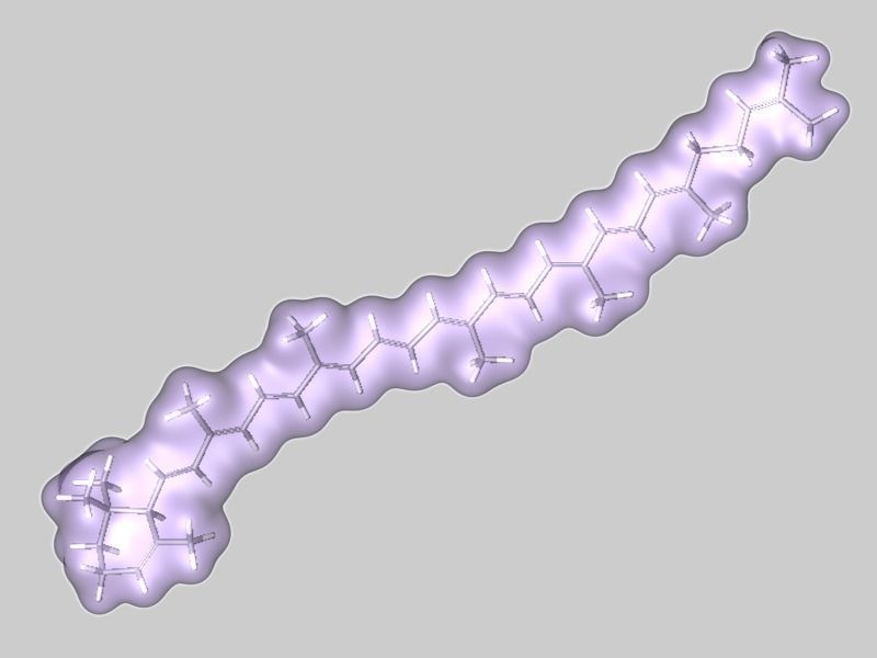 Collection of carotene molecules 3D model_16