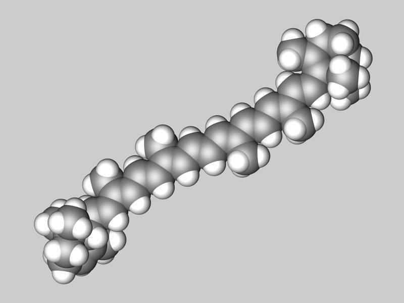 Collection of carotene molecules 3D model_4