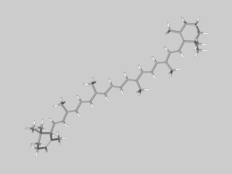 Collection of carotene molecules 3D model_2