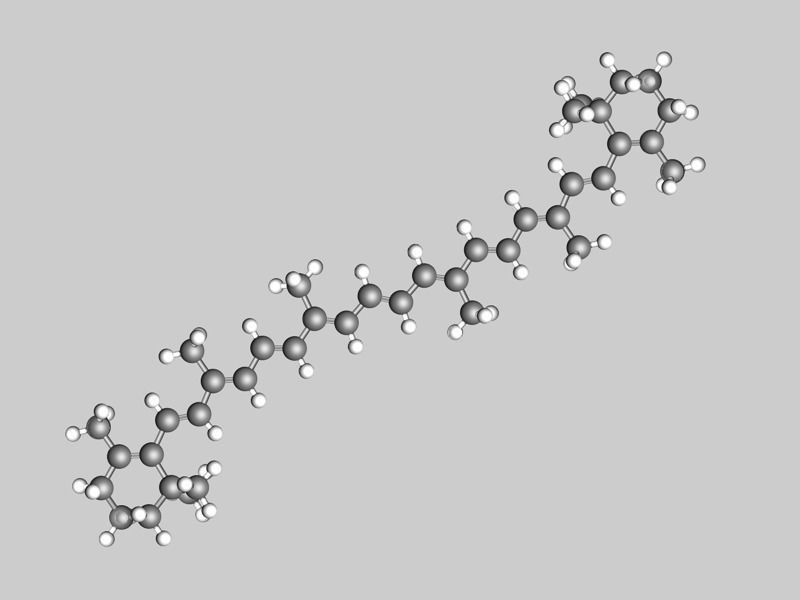 Collection of carotene molecules 3D model_8