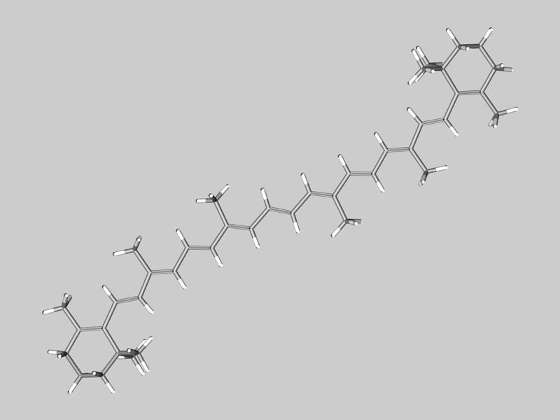 Collection of carotene molecules 3D model_12