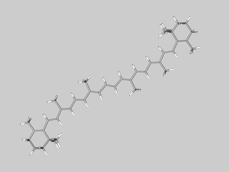 Collection of carotene molecules 3D model_7