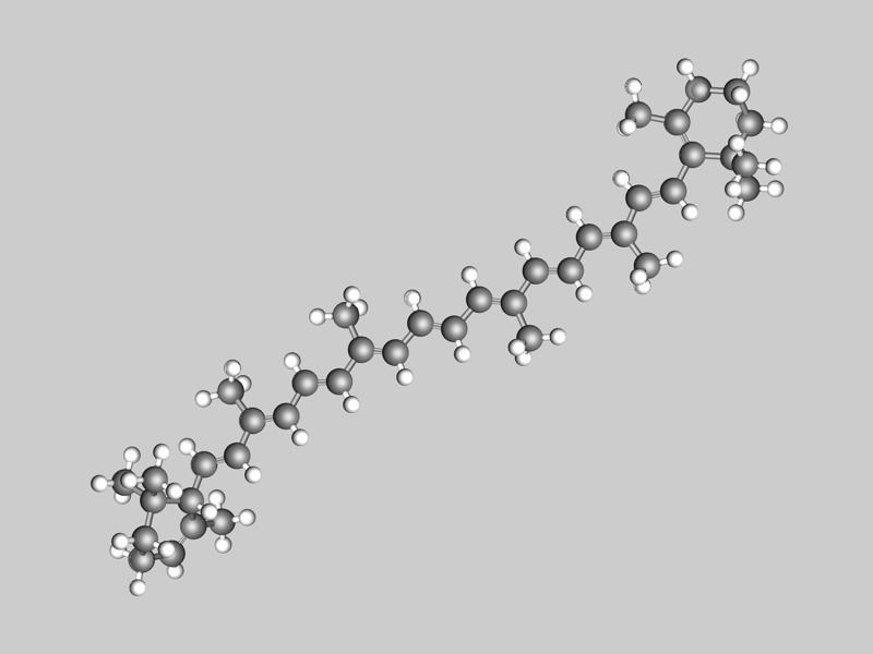 Collection of carotene molecules 3D model_3
