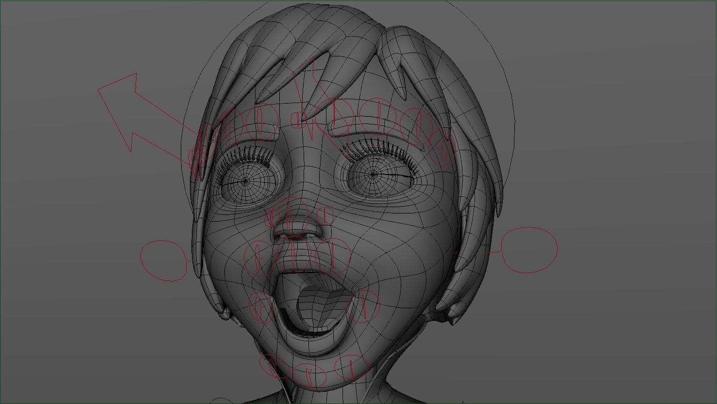 Cartoon Girl Rigged 3D model_5