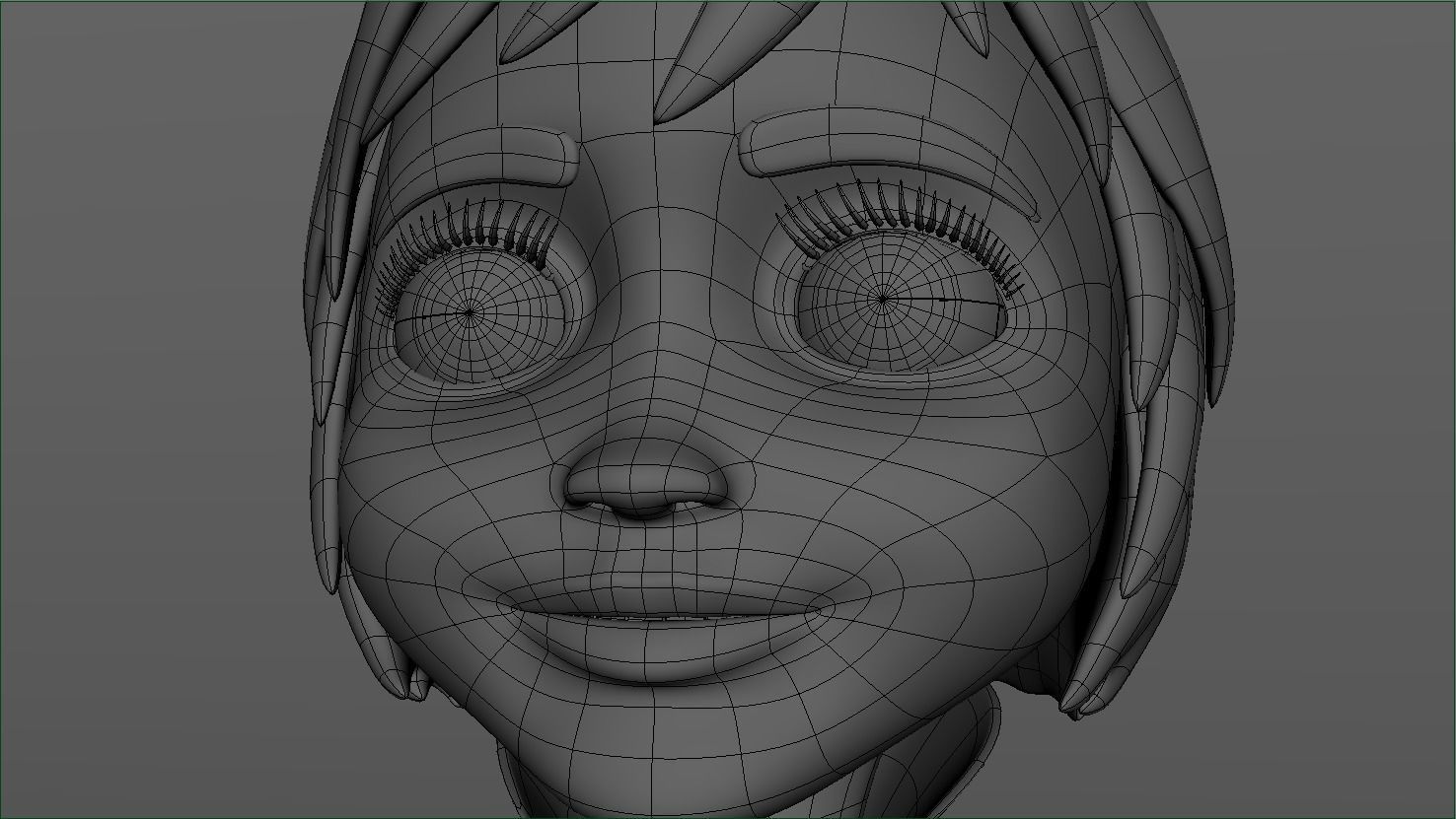Cartoon Girl Rigged 3D model_8