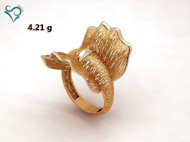 gold Ring engagement ring 3d jewel 3D print model