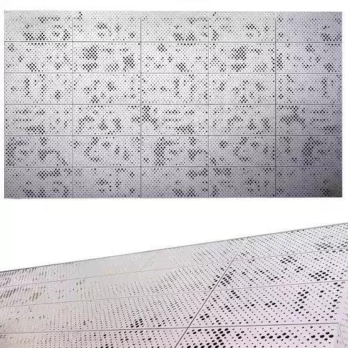 perforated metal panel N4 3D model