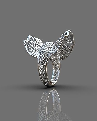 Stylized ring 3D print model