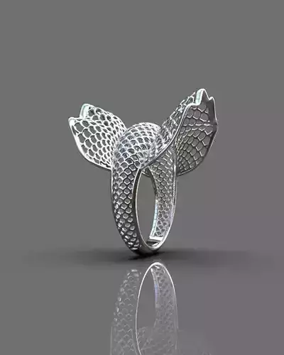 Stylized ring 3D print model