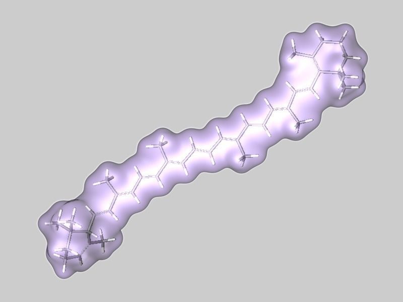 alpha-Carotene molecule 3D model_1