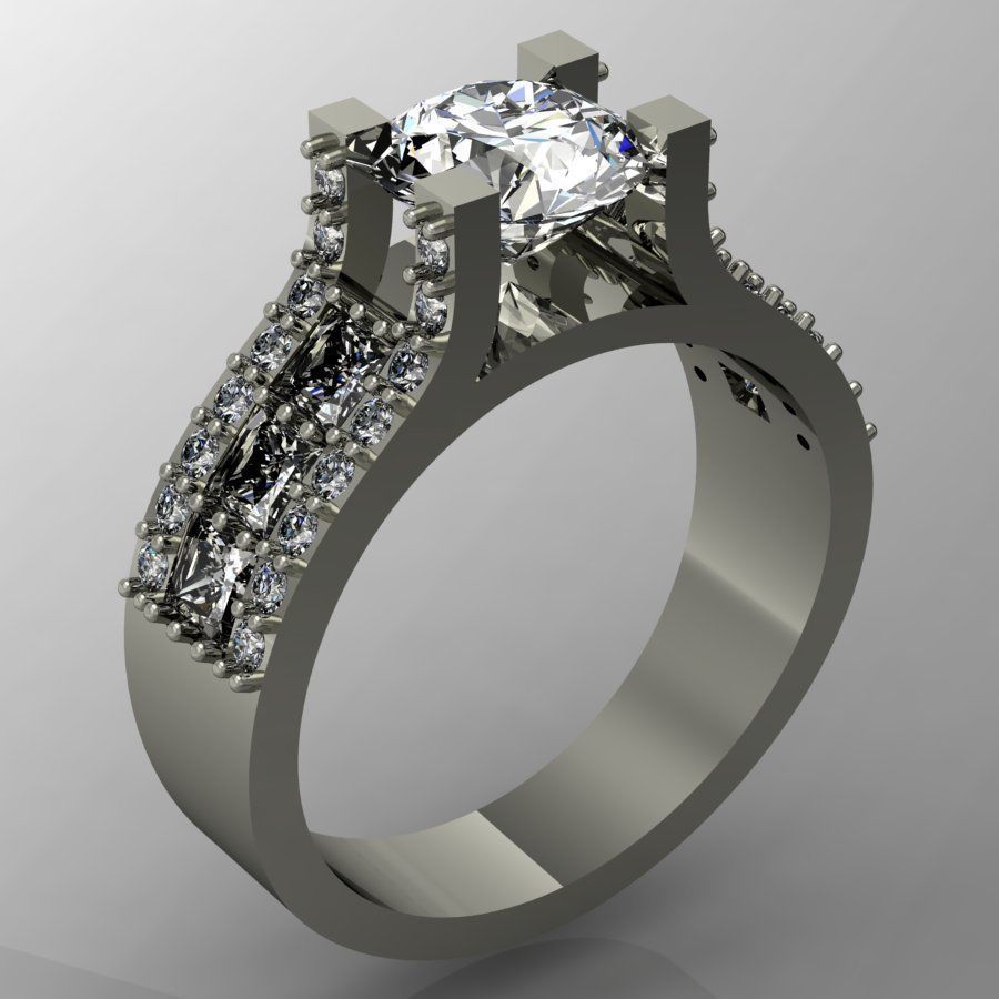 engagement ring  3D print model_3