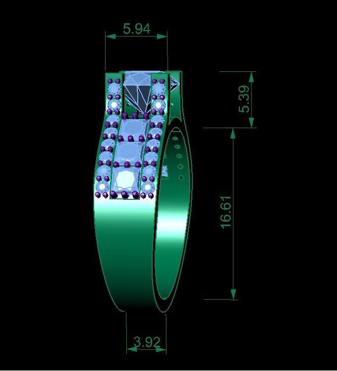 engagement ring  3D print model_6
