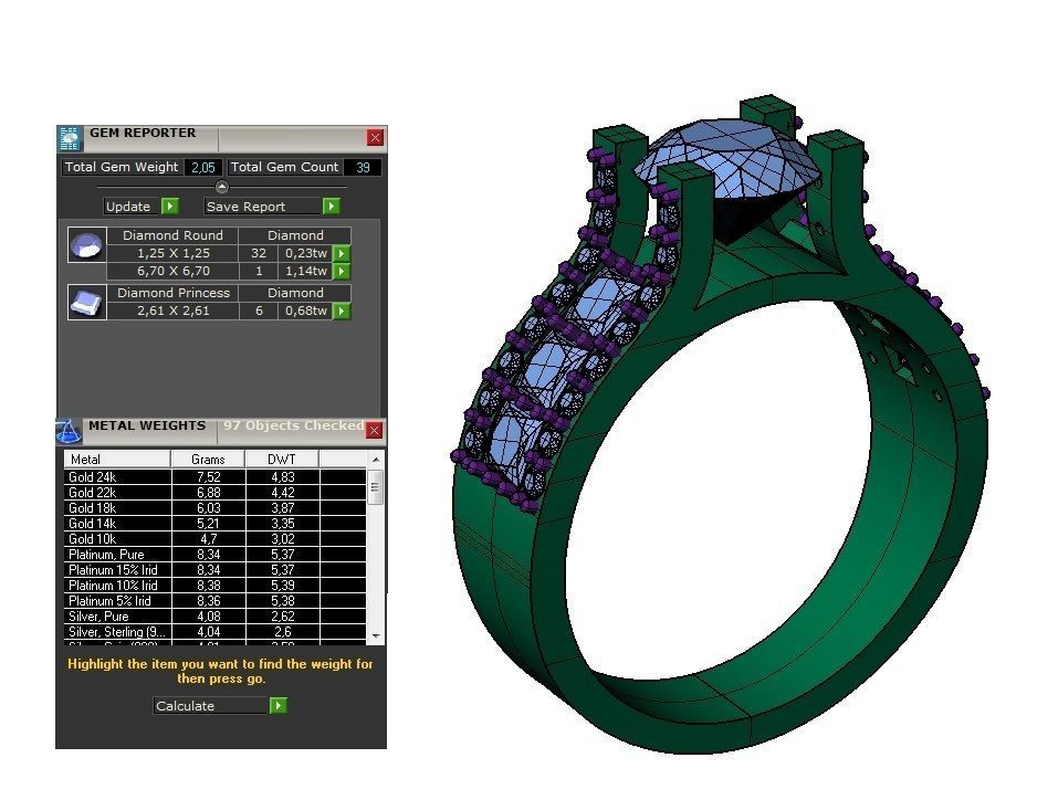 engagement ring  3D print model_7