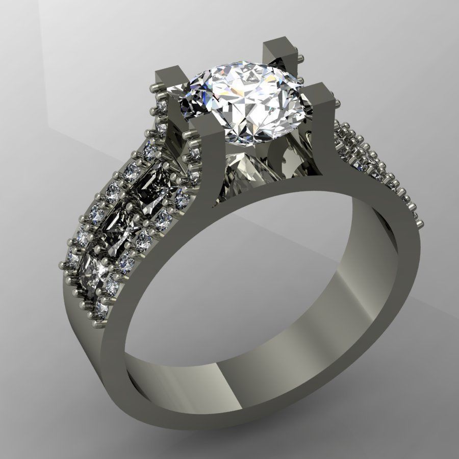 engagement ring  3D print model_1