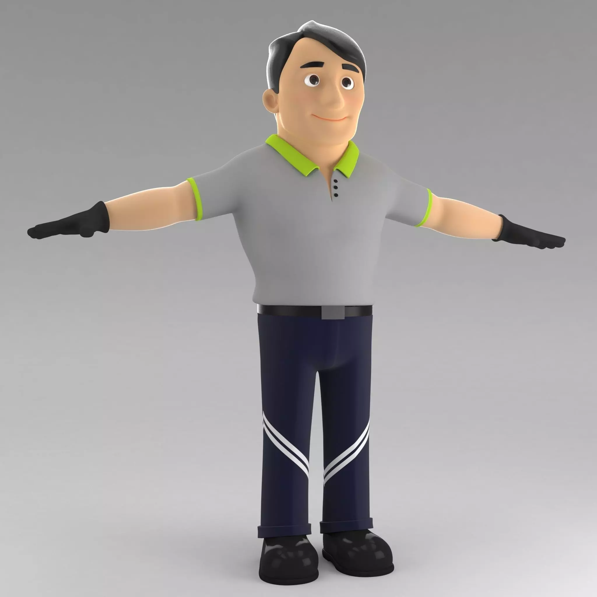 Cartoon Male Worker 3D model